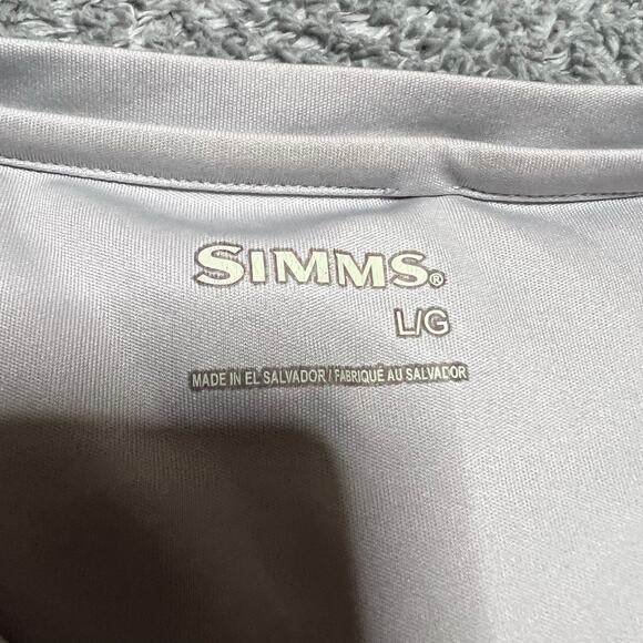 Simms Shirt Mens Large Fishing Performance Outdoor Gray *flaw - Picture 7 of 8